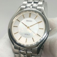 Orologio SEIKO Funzionante/Nuova Batteria Quadrante Dolce Shell 8J41-6030 Acciaio Inox