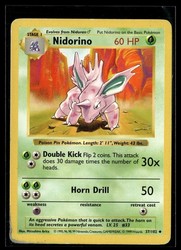 Nidorino 37/102 Base Set Shadowless