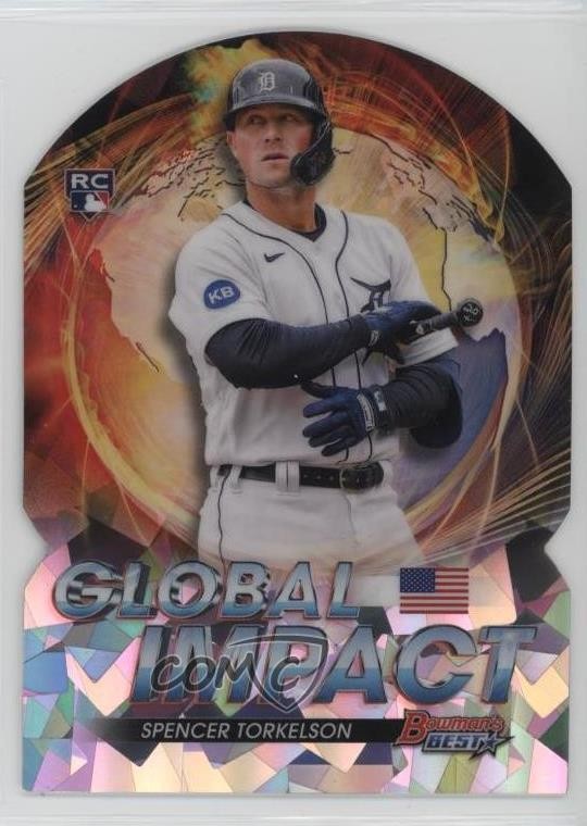2022 Bowman's Best Global Impact Die-Cuts Atomic Refractor Spencer Torkelson yf1