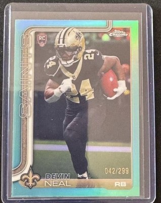 Devin Neal Topps Chrome 2025 Rookie Aqua /299 Saints