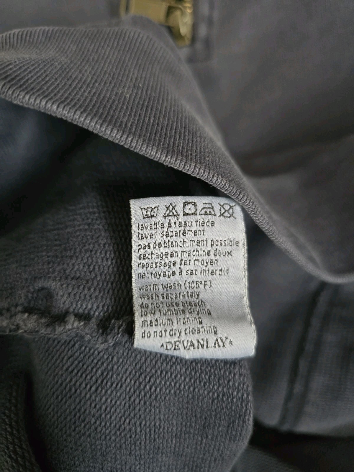 Lacoste Navy Blue Mens Zip Neck Pullover Sweatshirt  Vintage Wash thumbnail 4