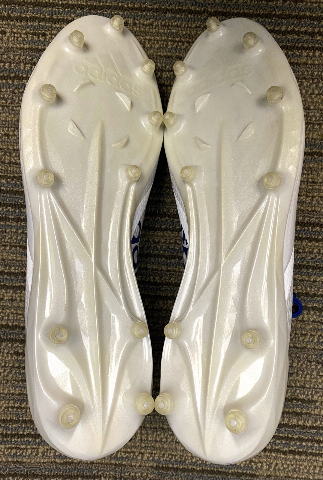 Adidas Adizero Size 14 Men Football Cleat  White & Blue (DA9548 ) Near Mint Cond