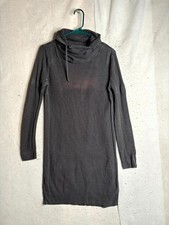 Prana Sweater Dress Womens Medium Black Turtleneck Waffle Knit Long Sleeve