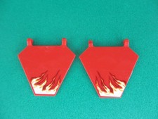 Lego 2x Fahne Flagge 17979 rot Aufkleber Flammen 1 Clip abgebrochen (261223H4)