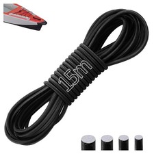 Gummiseil 4 mm Gummischnur 15 m Elastisches Expanderseil Schwarz
