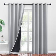 Curtain Opaque Eyelet Scarf Set of 2 H 200 x W 140 cm Double Layer Ga...