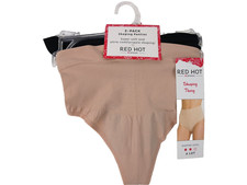 Set of 2 Spanx Women's Shaping Thong Panties XL NEW Black/Nude