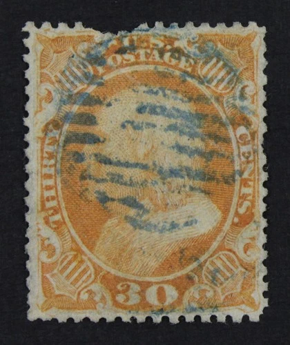 CKStamps: US Stamps Collection Scott#38 30c Franklin Used Couple Perfs Pulled