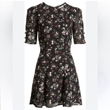 NEW Reformation Jolene mini dress size 8 black floral minidress