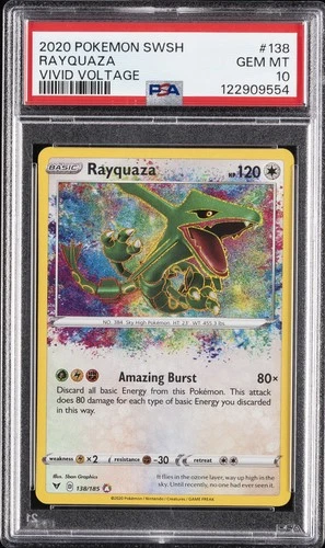 2020 POKEMON SWORD & SHIELD VIVID VOLTAGE #138 RAYQUAZA PSA 10