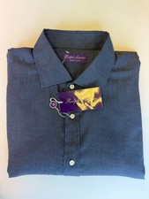 NWT Ralph Lauren Purple Label Ultra Lightweight Dress Shirt Blue Micro Check 17