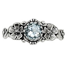 Natural Sky Blue Topaz 925 Sterling Silver Ring s.5 Jewelry R-1292