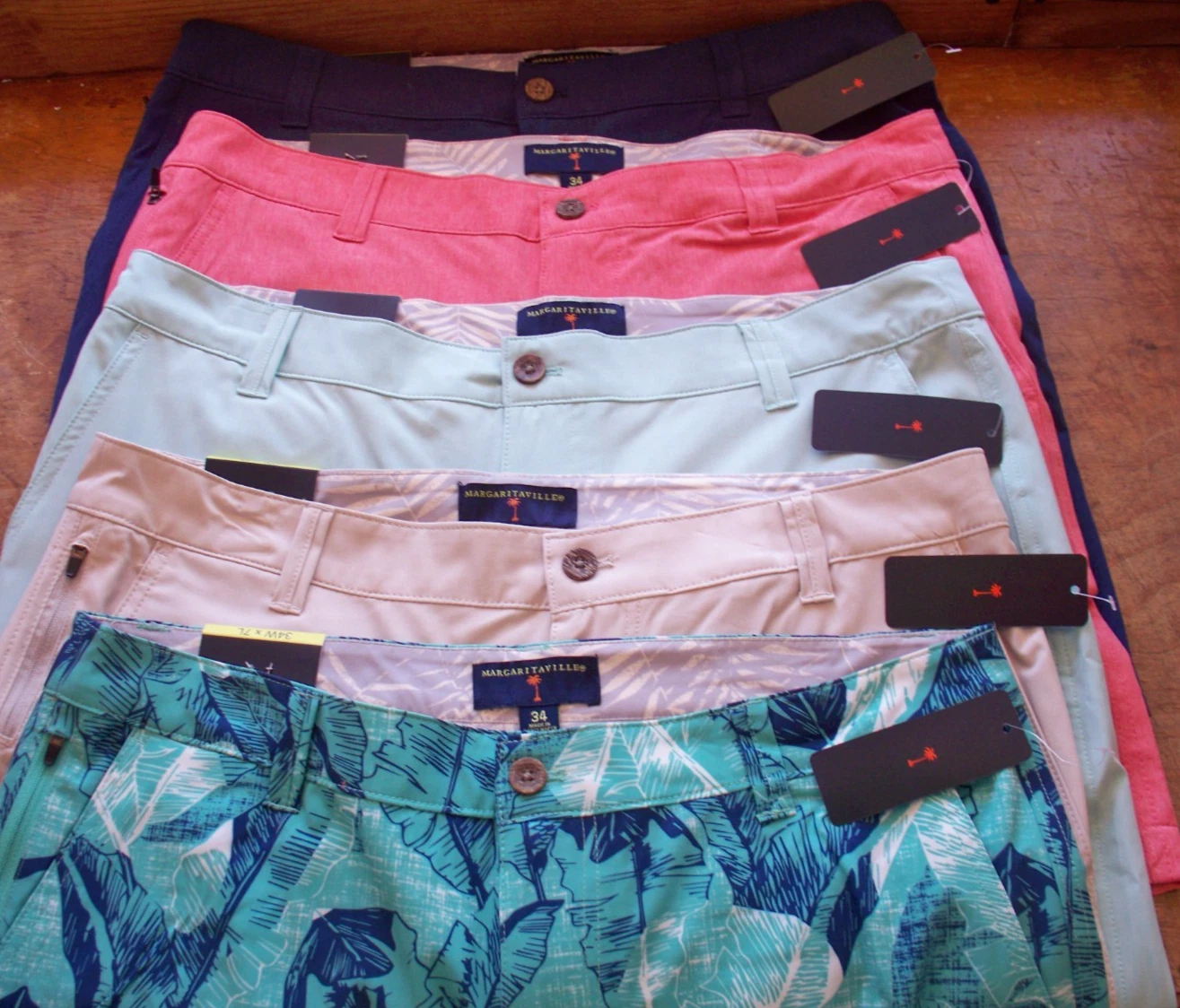 5X Margaritaville Quick Dry Shorts 4 Way Stretch Men’s 34 NEW W/ TAGS 5 COLORS!