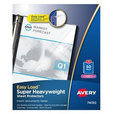 Avery 74130 Easy Load Super Heavyweight Sheet Protector, 50 Pack Diamond Clear