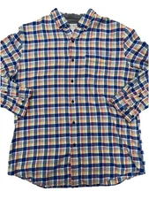 LL Bean Slightly Fitted Long Sleeve Button Up Shirt Mens Sz L Large