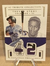 2016 Panini National Treasures 42 Tribute Jerseys Trevor Story #42-TS Prime /25