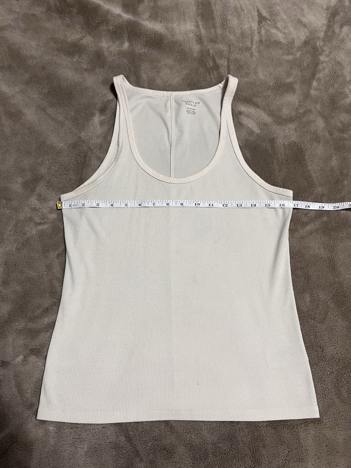 AMERICAN EAGLE Cream White Ribbed Basic Tank Top … - image 5