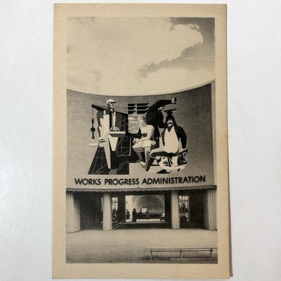 1940 Postcard New York World's Fair Work The American Way Mural Artist P Guston