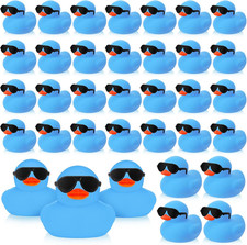 36 Packs Mini Rubber Ducks with Sunglasses Sets 2.2 Inch Bath Squeaky Rubber Duc
