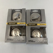 Defiant Stainless Steel Single Cylinder Deadbolt 2 Pack Not Keyed Alike