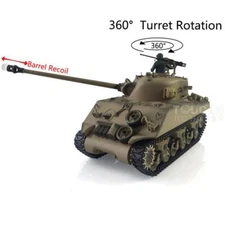 TK7.0 Henglong 1/16 Plastic M4A3 Sherman BB RC IR Tank 360° 3898 Barrel Recoil