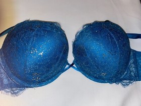 VICTORIA SECRET BOMBSHELL BRA ADD 2 CUP PLUNGE Super Push UP NEW Shine Strap