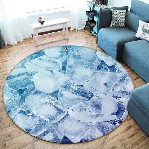 3D Ice Cube Round ZHUA348 Game Non Slip Rug Mat Photo Carpet Amy | eBay ...