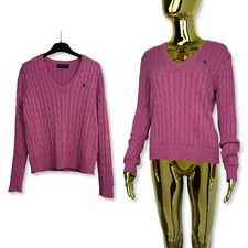 Polo Ralph Lauren Cable Knit Pink Sweater Size M