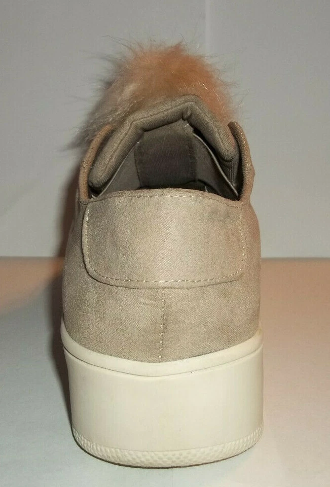 Faded Glory Tan Suede Slip on Fuzzy Ball Shoes~Size 9 M - Image 4 of 4