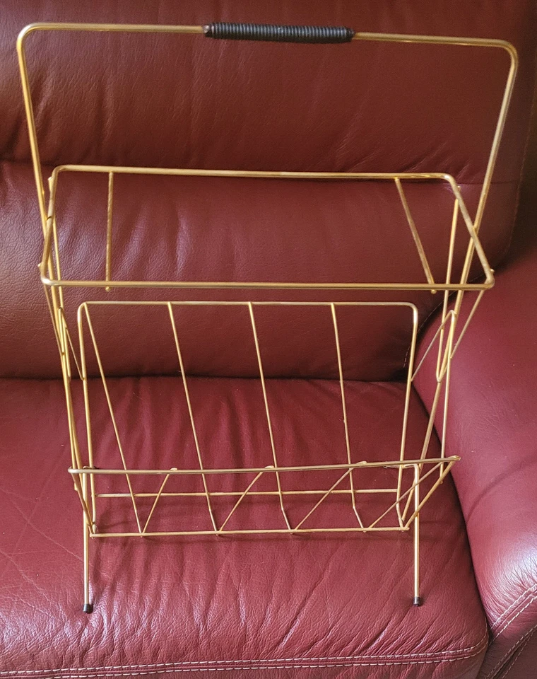 Porte-revues vintage métal doré - Photo 4/4