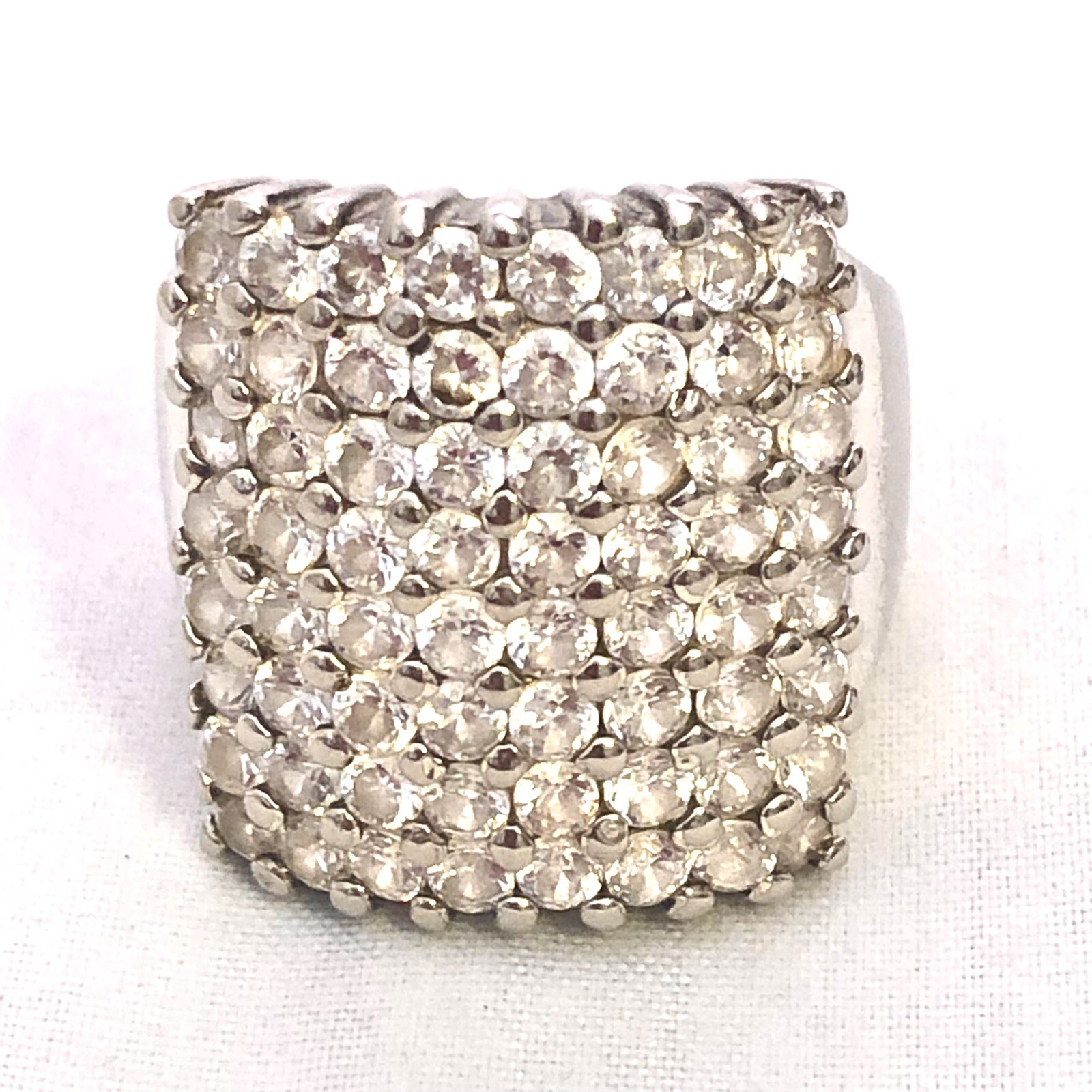 Pave Rhinestone Square Statement Ring Boho Bold R… - image 3