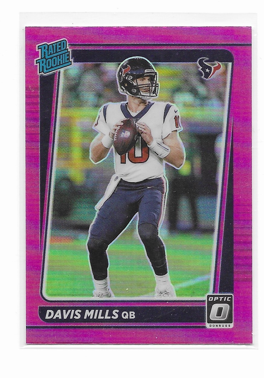 2021 Panini Donruss Optic Rated Rookie Pink Prizm Davis Mills #222 Rookie RC