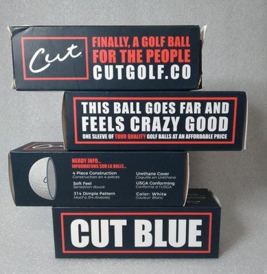 Cut Blue Tour Quality Golf Balls 4 Boxes = 12 Balls NEW