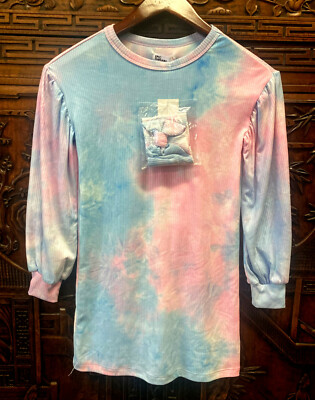 New Epic Threads Little Girls Short Sleeve Tie Dye Shirt Dress w/Headband, Small