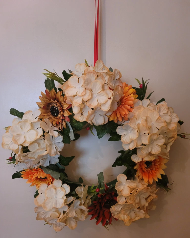 Herbstkranz, Türkranz, ca. 35cm, Handarbeit, Floristik, Hortensien usw., Herbst - Bild 1 von 1