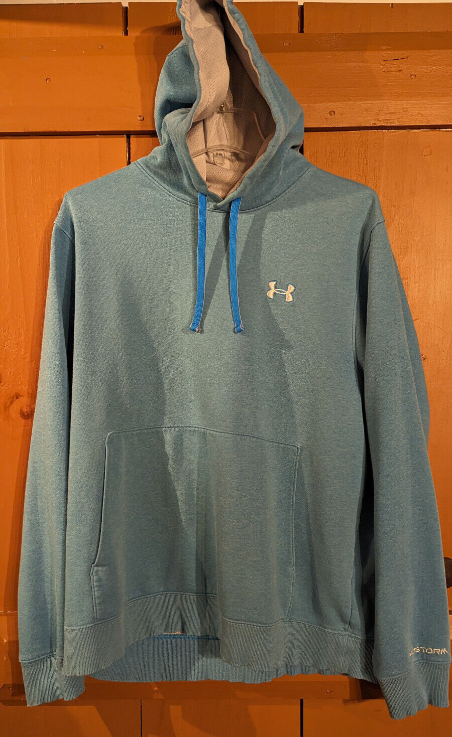 Under Armour Hoodie Mens Large Loose Blue/Green Storm Hooded