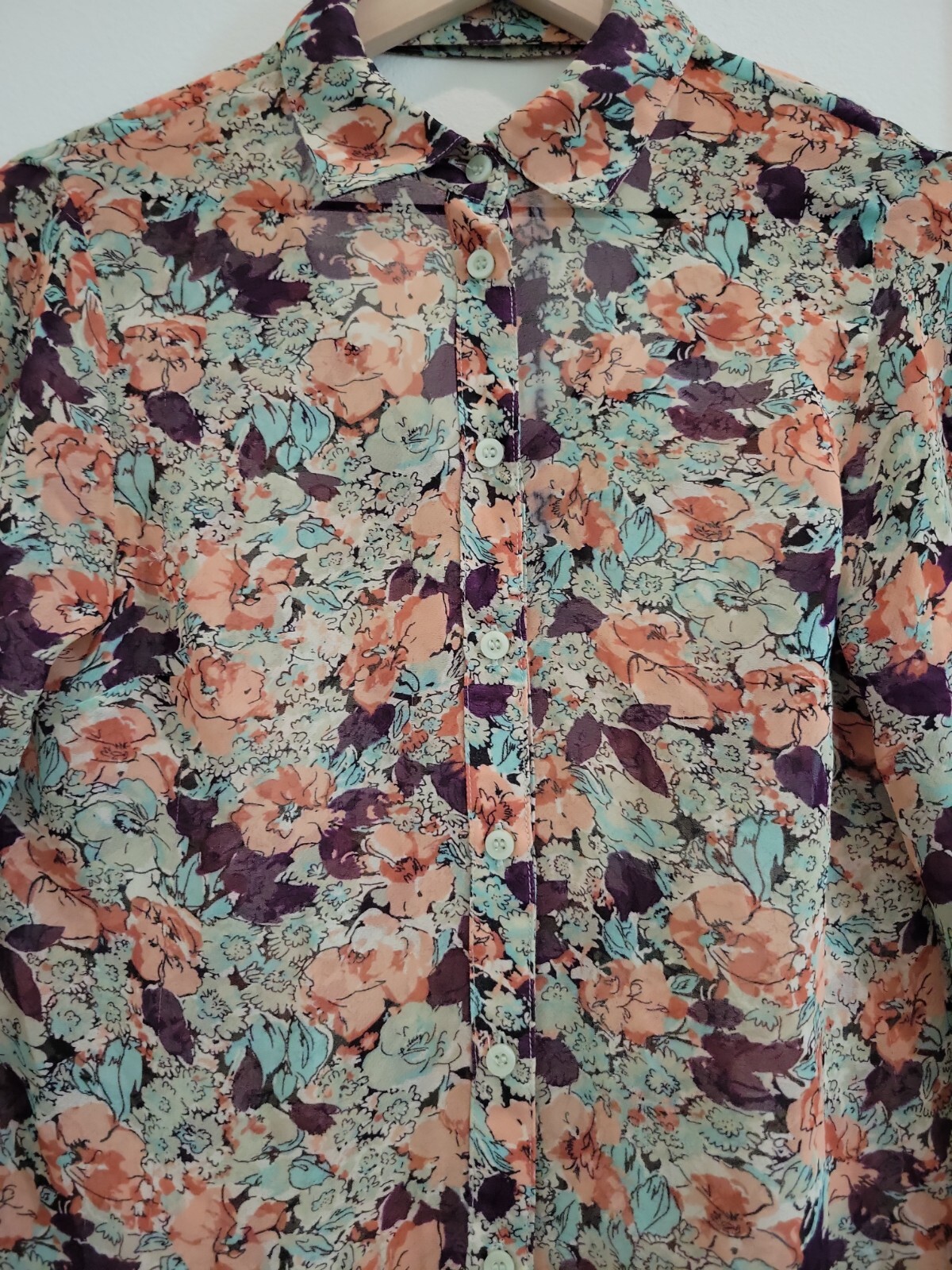 BCBGeneration Floral Button Down Blouse Size XS - image 2