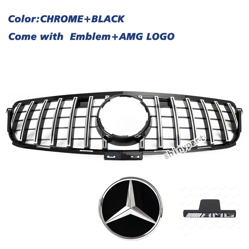Grelha dianteira para 2012 2013-2015 Mercedes Benz W166 ML350 grade de para-choque com emblema - Imagem 2 de 4