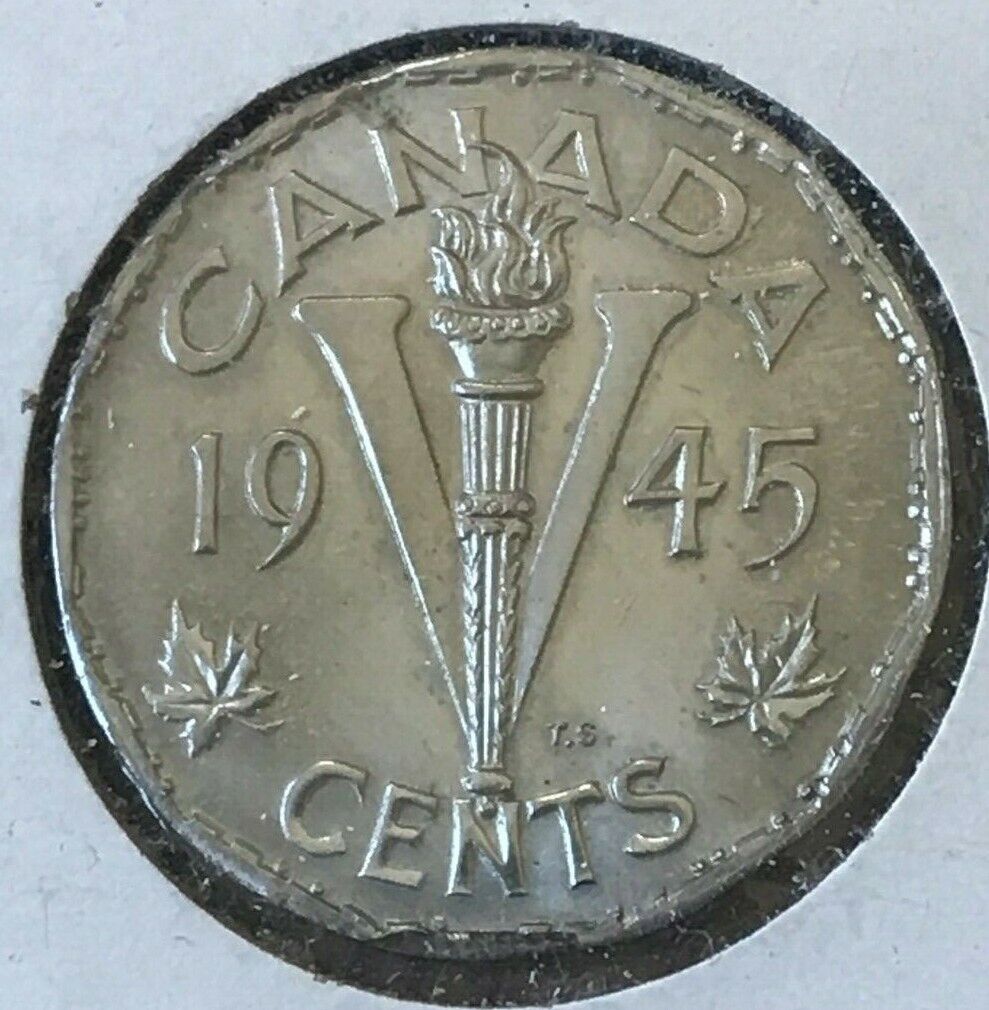 1945 Canada 5 Cents - Bright Uncirculated