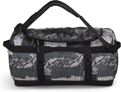 The North Face Small Base Camp Duffel Packable Travel Backpack Black AY Print