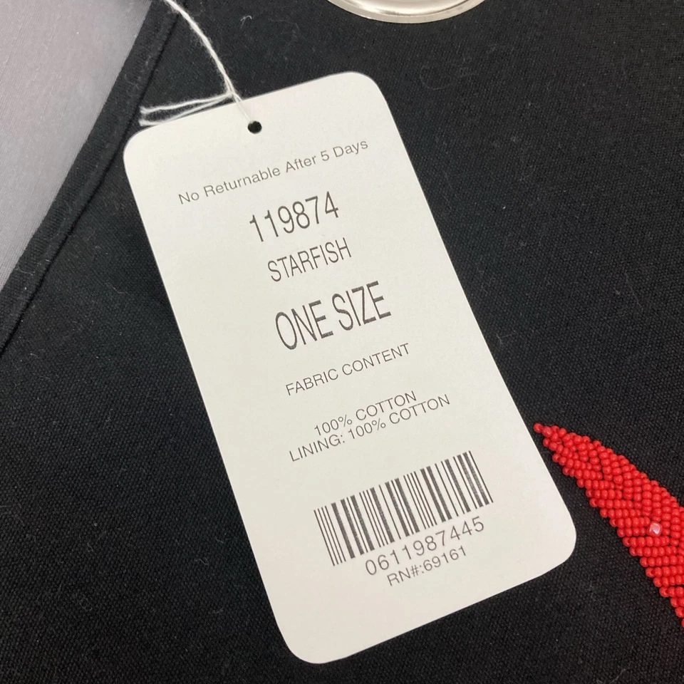 Bolso de Hombro CARLISLE Vintage Negro Estrella de Mar Negro Rojo Nuevo con Etiquetas Foto 4 de 4