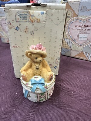 Cherish Teddy Mom Maker Of Miracles With Covered Box With Necklace 