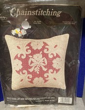 Vintage NIP NeedleMagic Chain Stitching Kit Dusty Rose Pillow 14x14