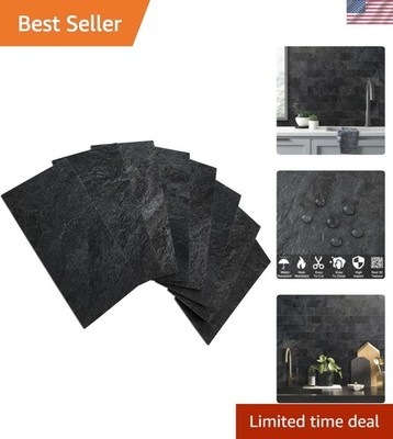 3'' x 6'' Peel and Stick Backsplash Wall Tiles, PVC Faux Stone Stick on Tiles f...