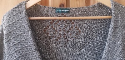 Charles Vögele Damen Strick Jacke Cardigan grün XL Meliert 