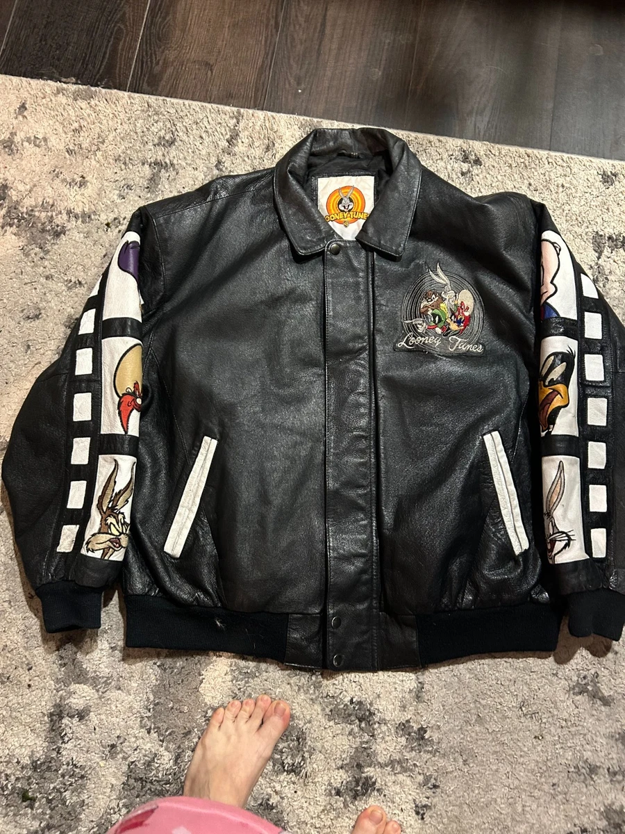 Looney Tunes ブラック レザージャケット 2XL Looney Tunes ブラック レザージャケット 2XL Looney Tunes Leather
