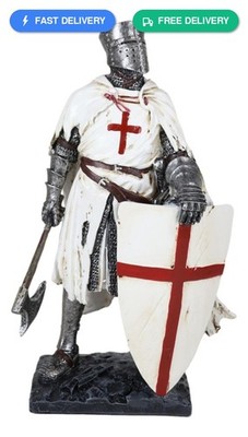Ebros Gift Templar Knight Crusader Axeman Medieval Armor Resin Figurine 7.25''