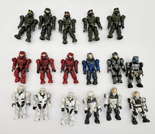 Halo Mega Bloks Mixto Espartano Lote de 17 SIN ARMAS Rojo Oscuro Azul Verde Blanco