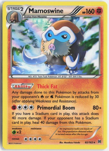 Mamoswine 82/162 Holo Rare BREAKthrough Pokemon Lightly Played