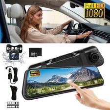 1080P HD Dual Dash Cam Car Rear View Mirror Camera Video Recorder G-sensor 32GB